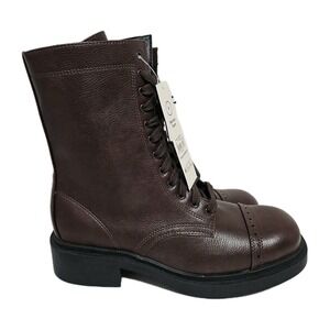Brown Flat Combat‎ Boots No Boundaries Womens 8 Memory Foam Boho Steampunk NWT